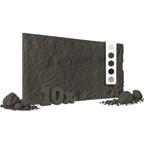 HEXIM 3D Steinoptik PU Wandpaneele 120x60cm Stone Wandverkleidung Bruchstein Felsen Platten Stein: A002-04 Grey, 10 Paneele