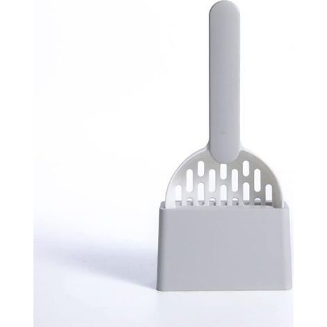 Ciel-Pelle à litière grise pour chat – Outil de nettoyage en plastique ABS de haute qualité – Durable et facile à nettoyer – 1 pièce (avec base) (1/5)
