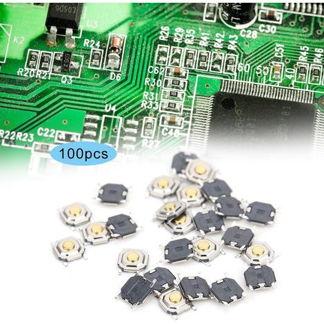 100 berührungsempfindliche Kunststofftasten, SMD-berührungsempfindliche Bauteile, 4 x 4 x 1,5 mm (1/5)