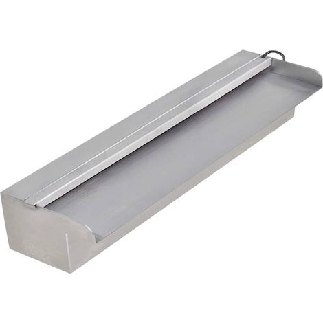 Vidaxl – Lame d'eau rectangulaire à LED 45 cm en acier inoxydable SS304 – Résistante à l'eau chlorée – Installation rapide pour piscine