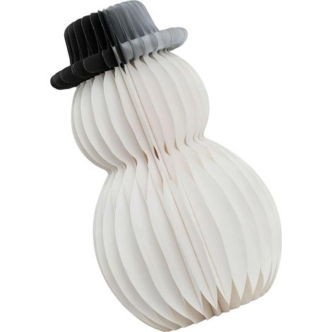 Bonhomme de neige décoratif en papier avec assemblage facile pour l'intérieur et l'extérieur, décorations de vacances saisonnières (1/5)