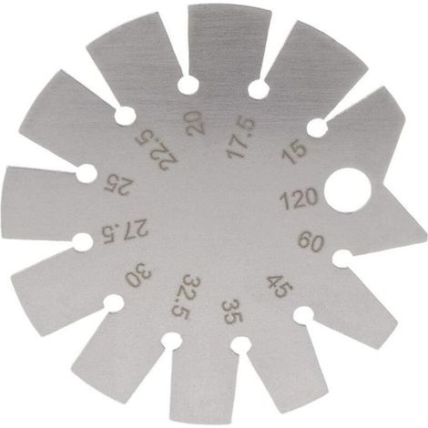 [JAMAIS UTILISÉ]Gamme de rapporteur d'angle de jauge de biseau en acier inoxydable 15°-120° Outils de jauge (1/5)