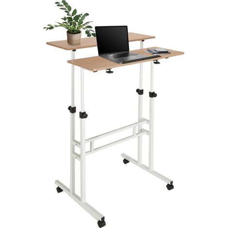 Arbeitstisch / Schreibtisch WORKSTATION I 80 x 60 cm weiß / eiche hjh OFFICE (1/5)