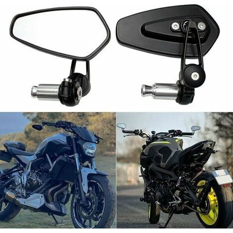 Motorrad-Lenker-Rückspiegel, kompatibel mit XJ6 MT01 MT03 MT07 MT09 (schwarz) FLITI