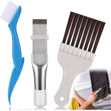 Ensemble de 3 brosses de nettoyage pour condenseur, convenant au nettoyage des sèche-linge, des radiateurs et des climatiseurs. (1/5)