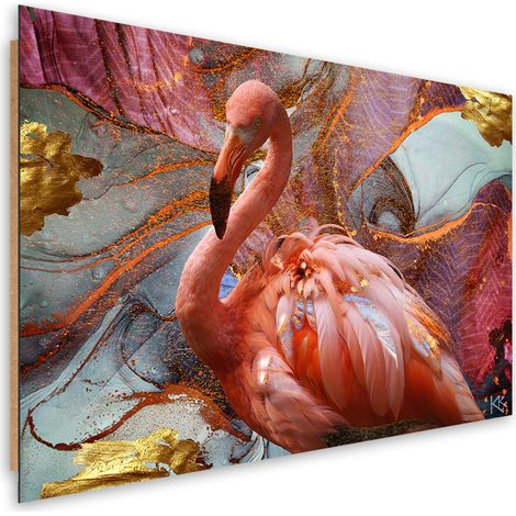 Quadro deco panel, Abstrazione del fenicottero rosa - 120x80 (1/5)