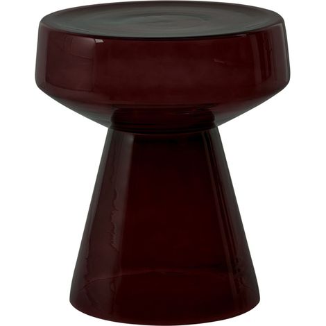 Side End Table Transparent Dark Brown Glass 37 x 37 x 43 cm Coffee Console Oval Designer Shape Living Room Modern LAGUNA (1/5)