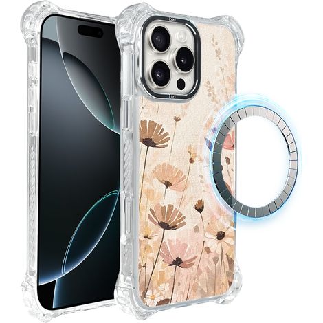Coque ibizu DropGuard Ultra pour iPhone 16 Pro avec MagSafe, motif bohème et prairie fleurie (1/5)