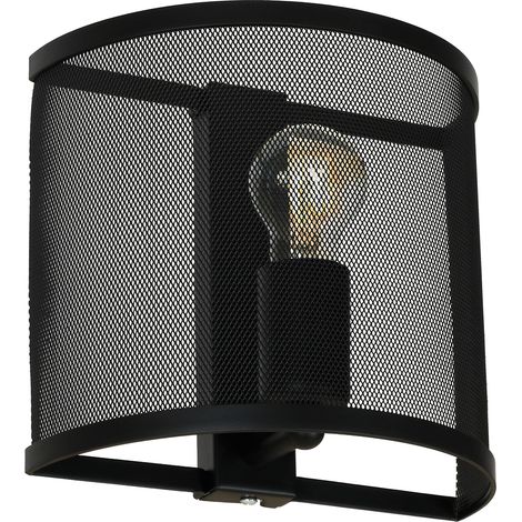 Applique murale noire mat grille Rim 1xE27 15W Luminex