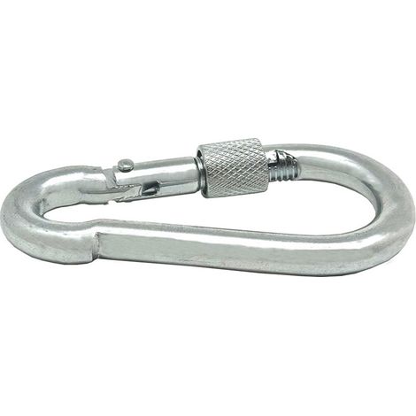 Moschettone pompiere con chiusura di sicurezza "MSQ02" 80x40x8mm in acciaio zincato
