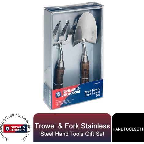 Spear & Jackson Gift Set of Trowel & Fork, Stainless Steel Hand Tools (1/4)
