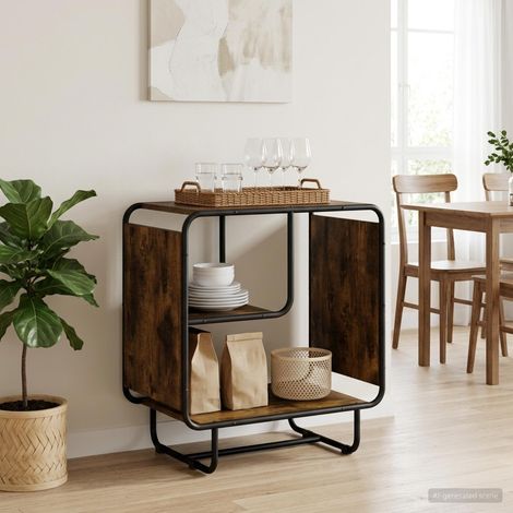 vidaXL Buffet Chêne fumé 60 x 37,5 x 64,5 cm Bois d'ingénierie (1/5)