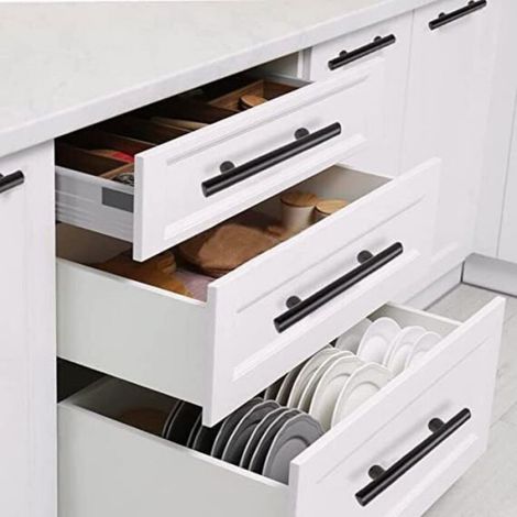 Poignée de meuble - - 100 mm - Entraxe 64 mm - Inox - Finition mate - Lot de 20 (1/4)