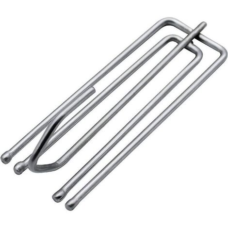 Lot de 25 crochets de rideaux en acier inoxydable, roulettes, glissières et pinces pour rideaux, adaptés aux rideaux lourds et aux rideaux de porte, couleur argent. (1/5)