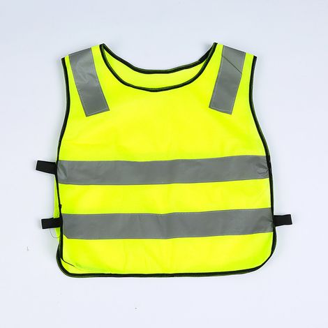 chalecos reflectantes para niños, 2 etiquetas reflectantes, chaleco sonriente, chaleco de seguridad reflectante, chaleco de seguridad, chaleco reflectante, protección de seguridad nocturna, verde, (1/4)