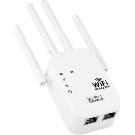 Répéteur WiFi Puissant 1200Mbps Amplificateur WiFi Puissant Double Bande 5GHz & 2.4GHz, WiFi Extender avec WPS & 4 Mode,Jusqu'à 120㎡, Compatible avec Toutes Les Box Internet (1/4)