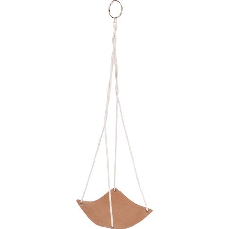 Hängender Blumentopf aus Baumwollseil, 20 cm quadratischer Sockel aus braunem PU-Leder, Wandhalterung für Sukkulenten, Gartendekoration. (1/5)