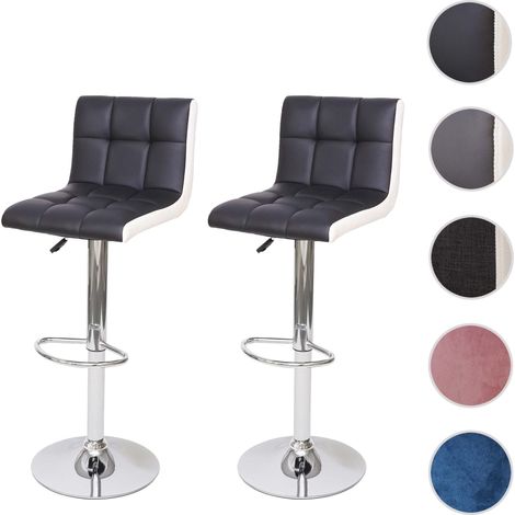 2x Tabouret de bar HWC-G87, chaise bar/comptoir, réglable en hauteur - velours pétrole, pied noir (1/5)