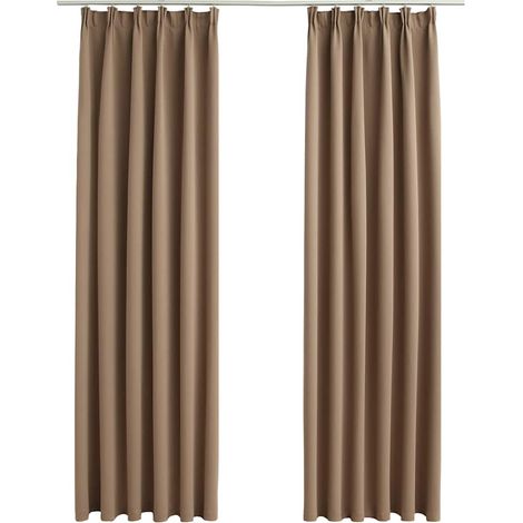 Maison Exclusive - Cortinas opacas con ganchos 2 piezas gris topo