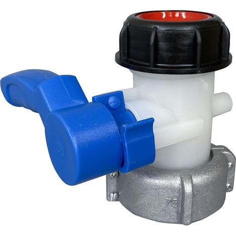 DN50 (75mm) Adaptateur Robinet Cuve 1000L, S60X6 (60mm) Sortie Raccord Cuve IBC, Robinet Vidange Papillon Plastique, Vanne Arrêt IBC, Connecteur Vanne Universel pour Compatible Réservoir Eau Pluie (1/5)
