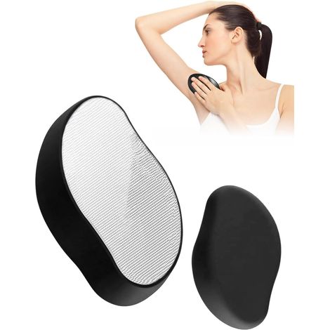 Épilateur en nanocristaux,Pierre dépilatoire en nano verre,Outil d'épilation sans Douleur,Gomme à cheveux en cristal,Outil d'épilation lavable et réutilisable(Violet) (Noir) (1/5)