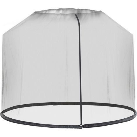Mosquitera redonda para sombrilla con cordón y cremallera lateral, Ø300 x H230 cm, negra, OKWISH (1/3)