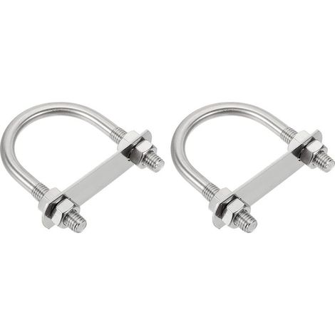 Deux étriers en U, en acier inoxydable 304, avec écrous et rondelles, adaptés aux bateaux de ski nautique et de pêche. (M1050120mm) (1/5)