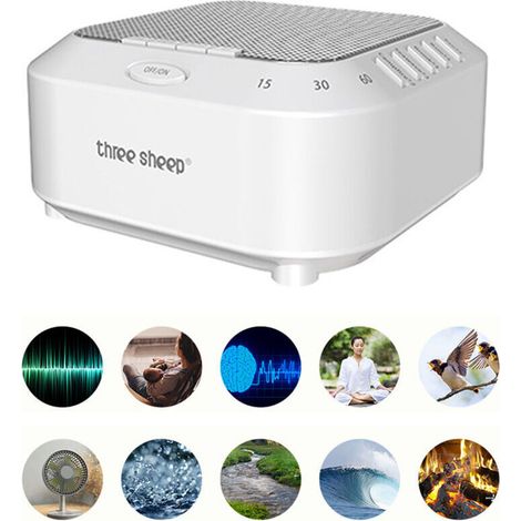 Machine sonore, rechargeable par USB, machine à bruit blanc avec 28 sons naturels apaisants, veilleuse douce, 3 minuteries de mise en veille