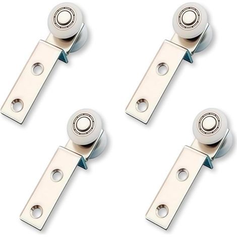 Roulettes porte coulissante 20 mm en alliage argenté, lot de quatre roulettes pour rail de porte et support coulissant, quincaillerie du meuble pour abri jardin et pergola (1/5)