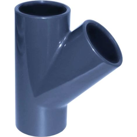 PVC T Stück 25mm, 45° Winkel, Muffe, PVC-U Fitting (1/4)