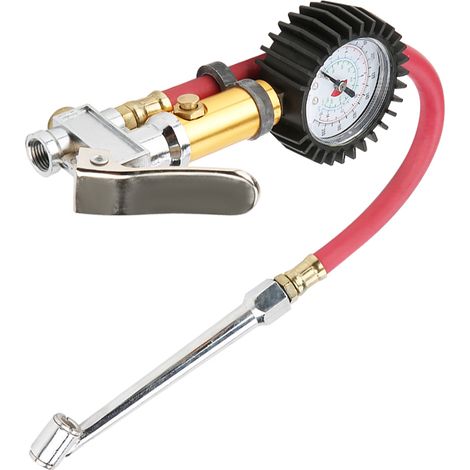 Manomètre de Pression de Pneu Moto 1/4" avec Pompe à Air et Cadran pour Gonflage (1/5)