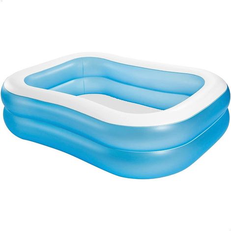 TRADE SHOP - Piscina Rettangolare Gonfiabile Family 2 Anelli 203x152x48 Cm 540lt Estate 57180 - (1/5)