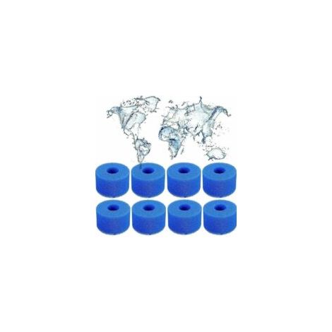 Lot de 8 filtres en mousse type S1 – Réutilisables pour piscine, spa et aquarium – Dimensions 108 x 73 mm – Filtration efficace des impuretés