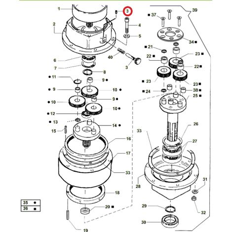 Perno bloccaggio riduttore ORIGINALE ACTIVE trivella modelli t143 - t152 022477