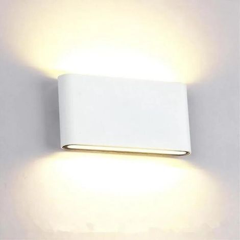 Wasserdichte, weiße LED-Wandleuchte – ideal für Schlafzimmer, Wohnzimmer, Treppenhäuser, Flure usw. – 1 Stück, 17,5 cm, warmweißes Licht (1/5)