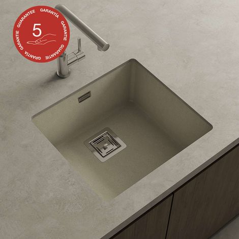 Cuve sous plan POALGI, ZIE 181, Granit, Beige Pumice, 50 cm, 1 bac (1/4)