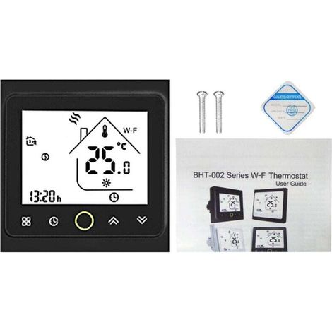 Smart Thermostat, Wi-Fi APP Control Temperature Controller, 5A Compatible with Alexa/Home Water/Gas Boiler Thermostats for Home (Black) (1/4)