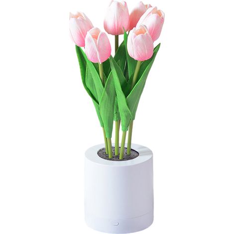 Lampe Veilleuse Tulipe LED Rechargeable - Simulation Fleur pour Chambre à Coucher et Table de Chevet - Lot de 1 (1/5)