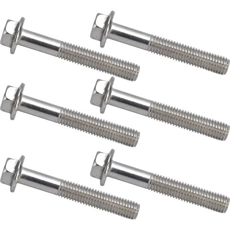 Vis M10x1.5 x65, 20 pièces, boulon hexagonal à embase avec rondelle intégrée, acier inoxydable A2-70, norme DIN6921, tête fraisée, fixation robuste pour assemblage extérieur et industriel (1/5)