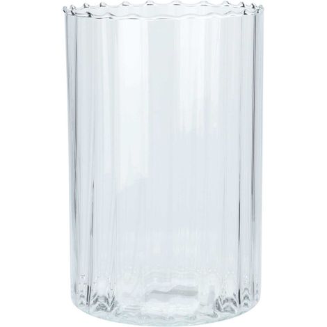 Vase en verre cylindrique, Ø 18 x 28 cm (1/2)
