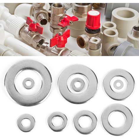 Jeu de 580 rondelles plates en acier inoxydable pour vis et écrous M2/M2.5/M3/M4/M5/M6/M8/M10/M12 (1/5)