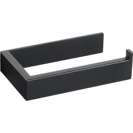 Dérouleur Porte Papier Toilette Adhésif sans Percage, Support Porte Papier Toilette en Acier Inoxydable pour Salle de Bain ou Cuisine, Noir Mat Côté Droite, EGJF2311R-3M-B (1/5)