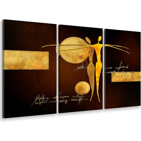 Tableau triptyque deco danse et or - 90x60 cm (1/5)