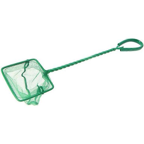 Épuisette pour aquarium à mailles ultra-fines, avec écumeur, filtre et récupérateur de poissons. Convient à tous les petits poissons et crevettes de 7,5 à 25 cm. Verte. (1/5)