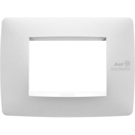 PLAQUE ONE 3P BLANC ANTIBACTERIEN GEWISS GW16103AB