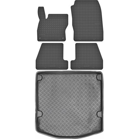 Juego de alfombrillas de goma para coche y alfombrilla para maletero para Ford Focus III Sedán (2011-2018).