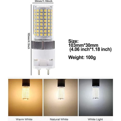 Ampoule à LED G12 16W Blanc Naturel, ampoule maïs bi-pin , 4000K 1600 Lumen Plafonnier Floodlight pour maison rue garage paysage entrepôt, Pack de 4 (1/3)