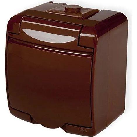 Presa singola junior con messa a terra 2P+E marrone