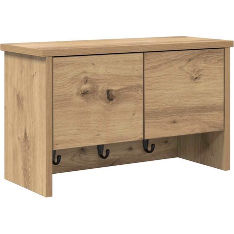 Porte-manteau mural avec porte chêne artisanal 50 x 20 x 30 cm CFW665644 (1/5)