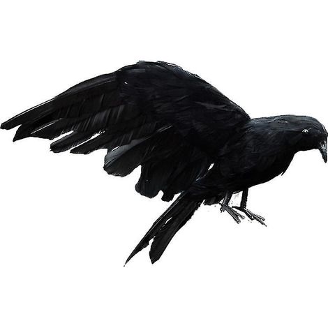 Lot de 2 corbeaux aux couleurs vives pour décorations d'Halloween (1/3)